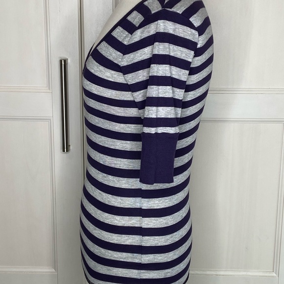 Michael Stars Navy Gray Stripe T shirt - Picture 4 of 7